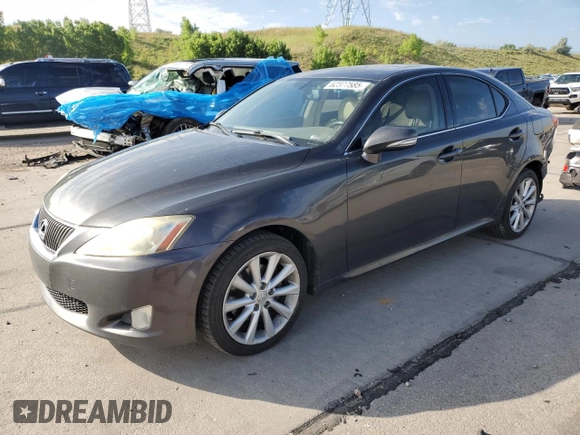 2010 Lexus IS 250 with VIN JTHCF5C29A5042532, listed as a Copart auction lot 62377585 with 204,755 mi miles and Salvage title. Bid and sale history available at DreamBid. Image 1.