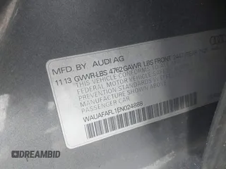2014 Audi A4 Premium z VIN WAUAFAFL1EN024888, wystawiony jako IAAI lot #41733326 z przebiegiem 117 232 mil mil oraz . Historia ofert i sprzedaży dostępna na DreamBid. Obrazek 9.