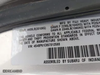 2005 Subaru Legacy Wagon (Natl) Outback with VIN 4S4BP61C857312593, listed as a IAAI auction lot 41750339 with 185,488 mi miles. Bid and sale history available at carsss.com. Image 9.