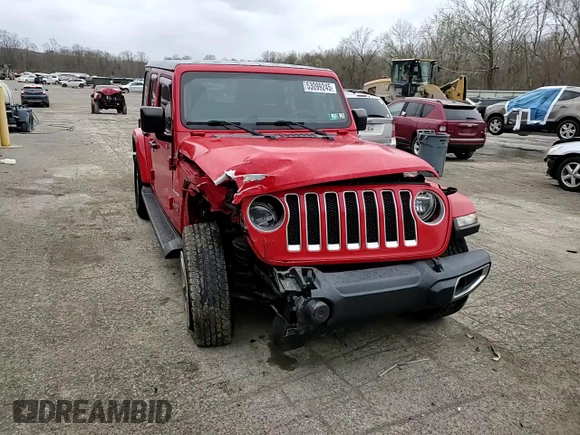 2018 Jeep Wrangler Unlimited Sahara with VIN 1C4HJXEG0JW208084, listed as a Copart auction lot 53099245 with 48,303 mi miles and Salvage Title. Bid and sale history available at carsss.com. Image 15.