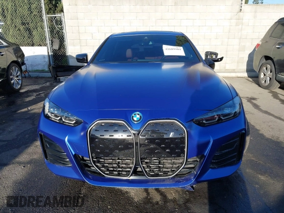 2024 BMW i4 eDrive40 with VIN WBY73AW07RFS43770, listed as a IAAI auction lot 41689504 with 14,684 mi miles. Bid and sale history available at carsss.com. Image 12.