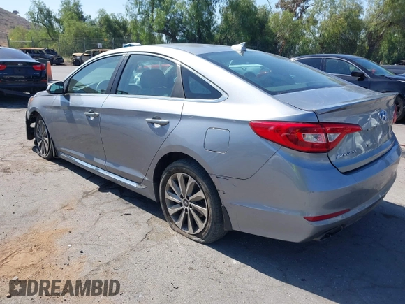 2015 Hyundai Sonata Sport with VIN 5NPE34AF5FH216123, listed as a IAAI auction lot 42271866 with 85,346 mi miles and . Bid and sale history available at DreamBid. Image 3.