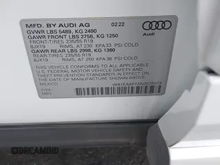 2022 Audi Q5 S line Premium Plus with VIN WA1EAAFYXN2075073, listed as a IAAI auction lot 42444448 with 16,404 mi miles and . Bid and sale history available at DreamBid. Image 9.