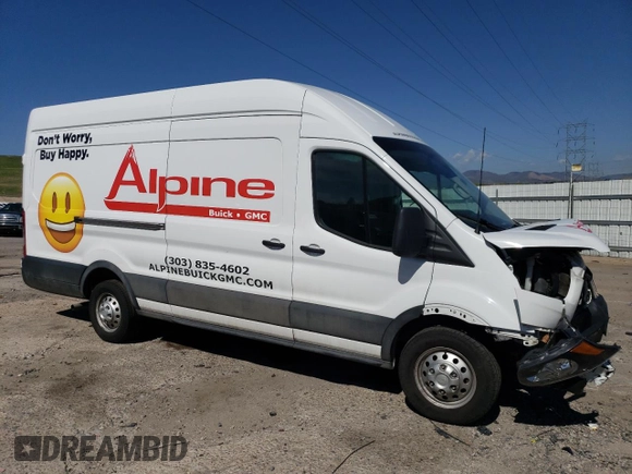 2022 Ford Transit Cargo with VIN 1FTBR3U88NKA64508, listed as a Copart auction lot 55091405 with 81,200 mi miles and Salvage Title. Bid and sale history available at DreamBid. Image 4.