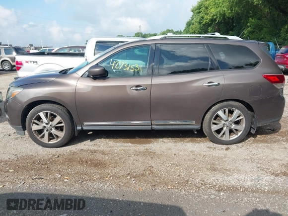 2015 Nissan Pathfinder Platinum with VIN 5N1AR2MM4FC603779, listed as a IAAI auction lot 42731531 with 103,385 mi miles and . Bid and sale history available at DreamBid. Image 14.