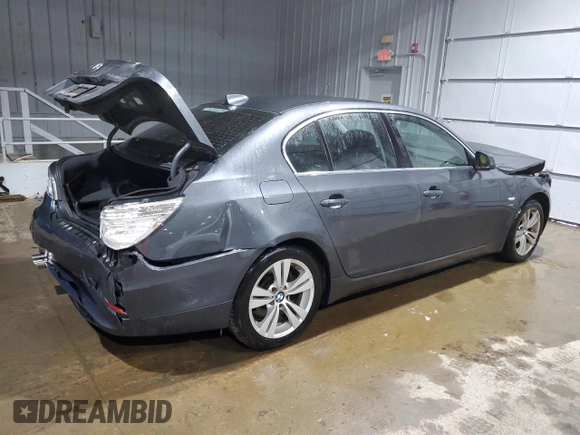 2010 BMW 5 Series 528i xDrive with VIN WBANV1C52AC389578, listed as a Copart auction lot 88761705 with 161,702 mi miles and Salvage Title. Bid and sale history available at carsss.com. Image 3.