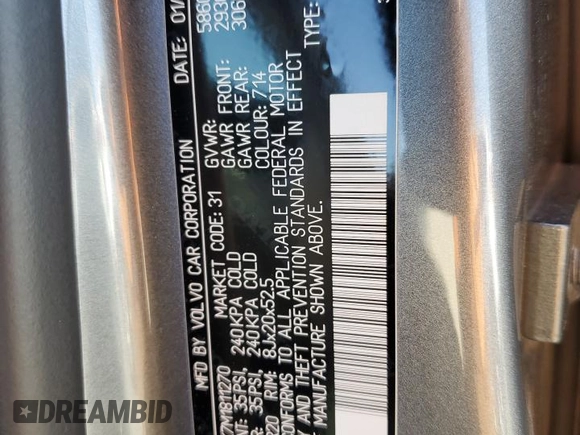 2021 Volvo XC60 Inscription Expression with VIN YV4BR0DK7M1811270, listed as a Copart auction lot 73054494 with 39,724 mi miles and Salvage title. Bid and sale history available at DreamBid. Image 13.