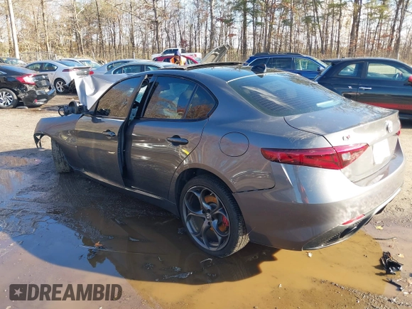 2019 Alfa Romeo Giulia with VIN ZARFANAN4K7607128, listed as a IAAI auction lot 39768601 with 1 mi miles. Bid and sale history available at carsss.com. Image 3.