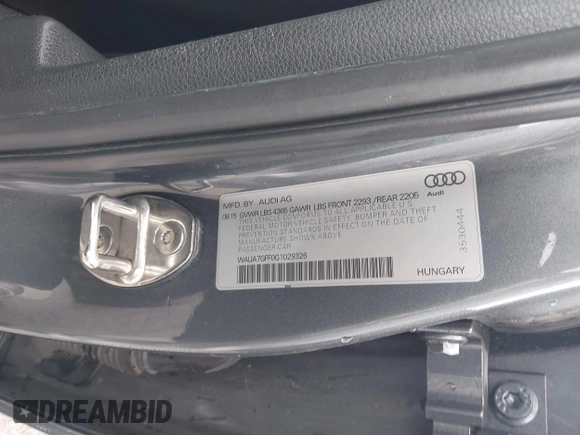 2016 Audi A3 Premium z VIN WAUA7GFF0G1029326, wystawiony jako IAAI lot #41528150 z przebiegiem 96 955 mil mil oraz . Historia ofert i sprzedaży dostępna na DreamBid. Obrazek 9.