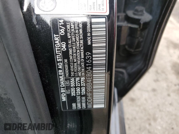 2014 Mercedes-Benz E 550 Sport with VIN WDDHF9BB4EB041639, listed as a Copart auction lot 46950315 with 128,719 mi miles and Clean Title. Bid and sale history available at DreamBid. Image 12.