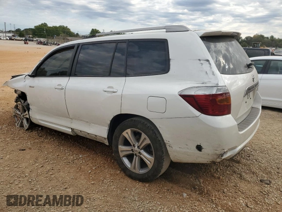 2010 Toyota Highlander Sport with VIN 5TDXK3EH8AS003350, listed as a Copart auction lot 76186544 with 192,380 mi miles and Salvage title. Bid and sale history available at DreamBid. Image 2.