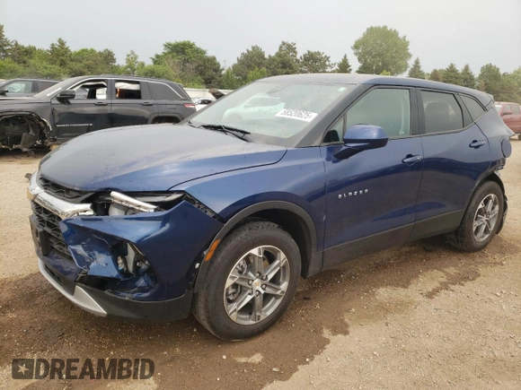 2023 Chevrolet Blazer LT with VIN 3GNKBHR4XPS101368, listed as a Copart auction lot 58520625 with 22,155 mi miles and Salvage title. Bid and sale history available at DreamBid. Image 1.