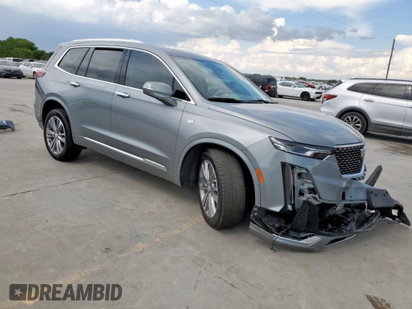 2024 Cadillac XT6 FWD Premium Luxury with VIN 1GYKPCRS7RZ704046, listed as a Copart auction lot 62534055 with 25,644 mi miles and Salvage title. Bid and sale history available at DreamBid. Image 4.
