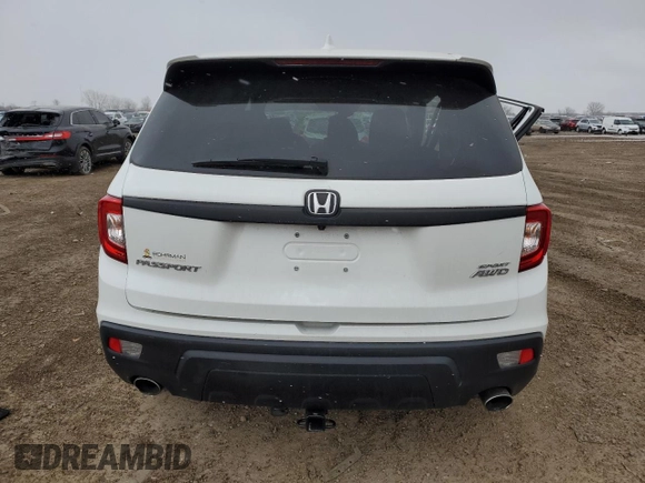2021 Honda Passport Sport with VIN 5FNYF8H25MB014585, listed as a Copart auction lot 51894025 with 36,910 mi miles and Salvage title. Bid and sale history available at DreamBid. Image 6.