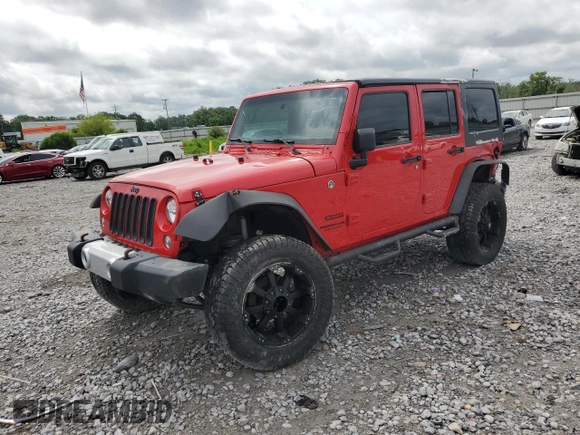 2015 Jeep Wrangler Unlimited Sport with VIN 1C4BJWDG6FL568082, listed as a Copart auction lot 58242945 with 114,637 mi miles and Salvage title. Bid and sale history available at DreamBid. Image 1.