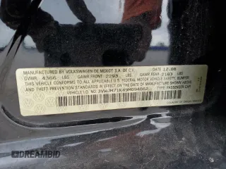 2009 Volkswagen Jetta S z VIN 3VWJM71K49M094862, wystawiony jako Copart lot #51166725 z przebiegiem 121 849 mil mil oraz Szkoda całkowita • Salvage title. Historia ofert i sprzedaży dostępna na DreamBid. Obrazek 12.