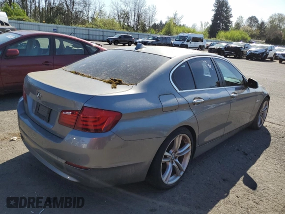 2011 BMW 5 Series 528i with VIN WBAFR1C51BC742340, listed as a Copart auction lot 53682685 with 162,474 mi miles and Clean Title. Bid and sale history available at carsss.com. Image 3.