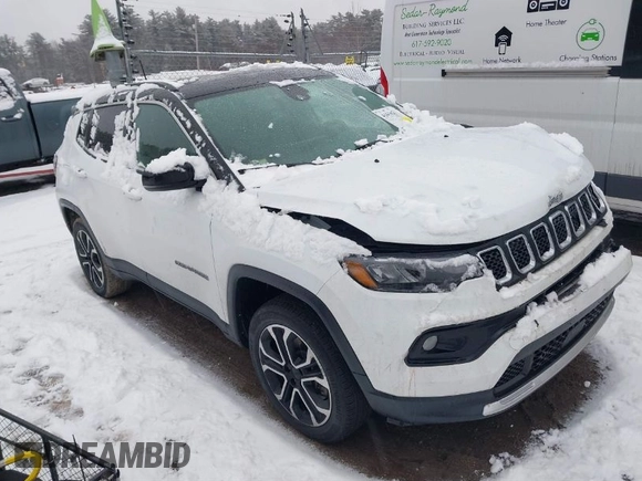 2023 Jeep Compass Limited with VIN 3C4NJDCN1PT519895, listed as a IAAI auction lot 41650298 with 14,119 mi miles and . Bid and sale history available at carsss.com. Image 1.