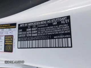 2022 Mercedes-Benz C 300 with VIN W1KAF4GB4NR020021, listed as a IAAI auction lot 41412120 with 14,430 mi miles and . Bid and sale history available at DreamBid. Image 9.