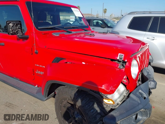 2020 Jeep Wrangler Unlimited Sahara with VIN 1C4HJXEN2LW195663, listed as a IAAI auction lot 41355828 with 81,742 mi miles. Bid and sale history available at carsss.com. Image 17.