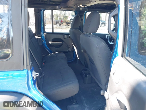 2021 Jeep Wrangler Unlimited Sport S with VIN 1C4HJXDG1MW722743, listed as a IAAI auction lot 41237900 with 35,662 mi miles and . Bid and sale history available at DreamBid. Image 8.