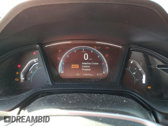 2019 Honda Civic LX with VIN 19XFC2F63KE012498, listed as a Copart auction lot 51958255 with 115,419 mi miles and Salvage Title. Bid and sale history available at DreamBid. Image 9.