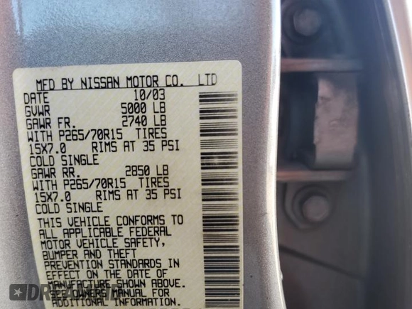 2004 Nissan Frontier XE with VIN 1N6ED27T34C400304, listed as a Copart auction lot 87015254 with 234,539 mi miles and Salvage title. Bid and sale history available at DreamBid. Image 14.