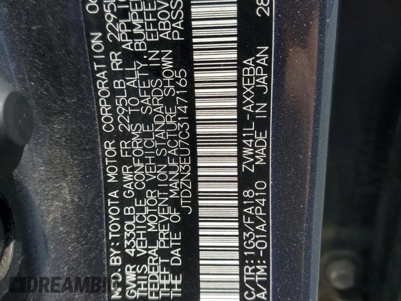 2012 Toyota Prius Two with VIN JTDZN3EU7C3147165, listed as a Copart auction lot 56136585 with 201,001 mi miles and Clean Title. Bid and sale history available at DreamBid. Image 12.