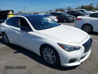 2015 Infiniti Q50 Premium with VIN JN1BV7AP1FM356637, listed as a IAAI auction lot 42699875 with 102,693 mi miles and . Bid and sale history available at DreamBid. Image 1.