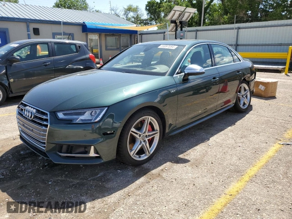 2018 Audi S4 Prestige with VIN WAUC4AF42JA168412, listed as a Copart auction lot 55897054 with 147,995 mi miles and Salvage Title. Bid and sale history available at carsss.com. Image 1.