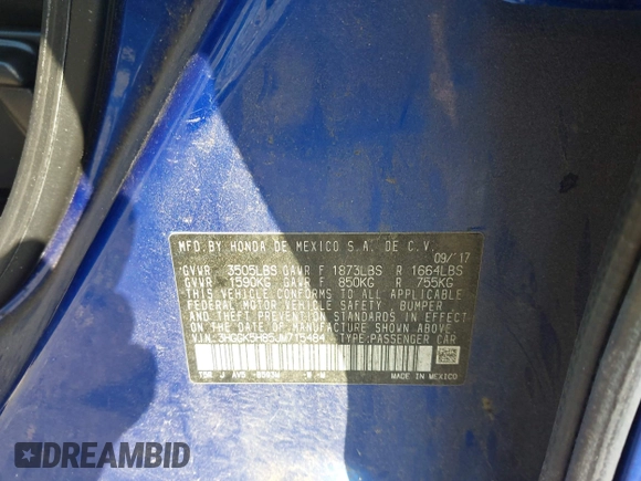 2018 Honda Fit EX with VIN 3HGGK5H85JM715484, listed as a IAAI auction lot 42581104 with 113,434 mi miles and . Bid and sale history available at DreamBid. Image 9.