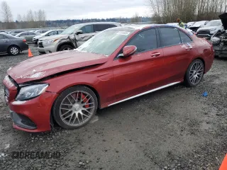 2016 Mercedes-Benz C 63 S AMG with VIN 55SWF8HB1GU111373, listed as a Copart auction lot 44344605 with 60,758 mi miles and Salvage title. Bid and sale history available at DreamBid. Image 1.
