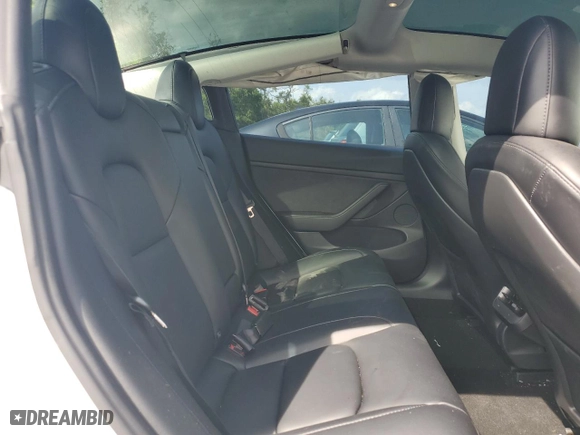 2023 Tesla Model 3 with VIN 5YJ3E1EA6PF396808, listed as a Copart auction lot 50606185 with 27,838 mi miles and Salvage Title. Bid and sale history available at carsss.com. Image 10.