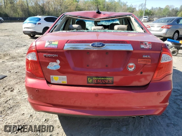 2010 Ford Fusion SEL with VIN 3FAHP0JA1AR343932, listed as a Copart auction lot 53585945 with 126,501 mi miles and Salvage Title. Bid and sale history available at DreamBid. Image 6.