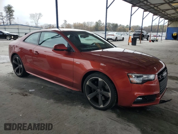 2015 Audi S5 Premium Plus with VIN WAUCGAFRXFA029509, listed as a Copart auction lot 85071334 with 68,965 mi miles and Salvage Title. Bid and sale history available at carsss.com. Image 4.