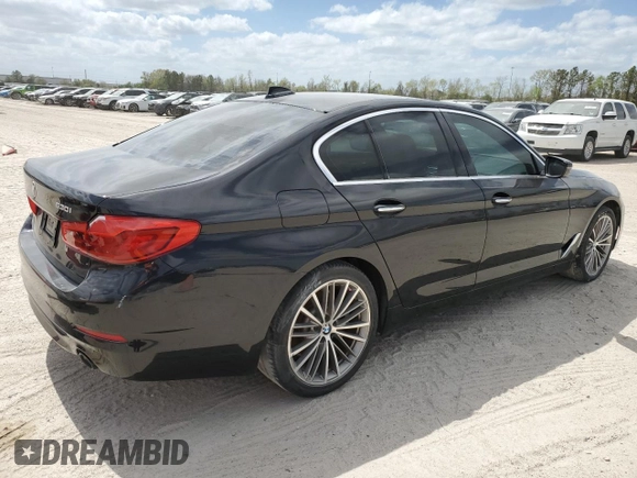 2018 BMW 5 Series 530i with VIN WBAJA5C54JG899845, listed as a Copart auction lot 48994145 with 57,379 mi miles and Salvage Title. Bid and sale history available at DreamBid. Image 3.