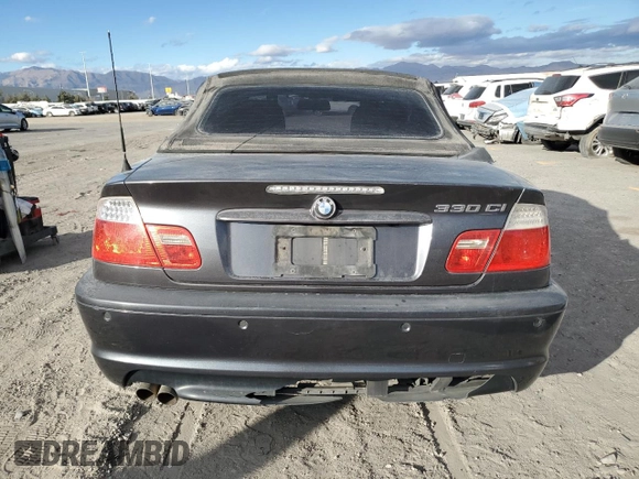 2006 BMW 3 Series 330Ci with VIN WBABW53496PZ41513, listed as a Copart auction lot 82314344 with 0 mi miles and Salvage Title. Bid and sale history available at carsss.com. Image 6.