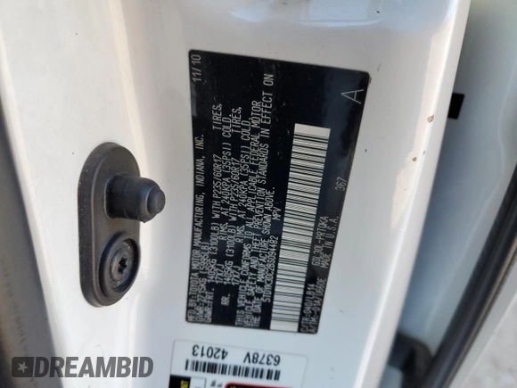 2011 Toyota Sienna XLE AAS с VIN 5TDYK3DC2BS094482, выставлен на аукционе Copart как лот 41777475 с пробегом 183 545 миль миль и Списание • Salvage title. История ставок и продаж доступна на DreamBid. Изображение 16.