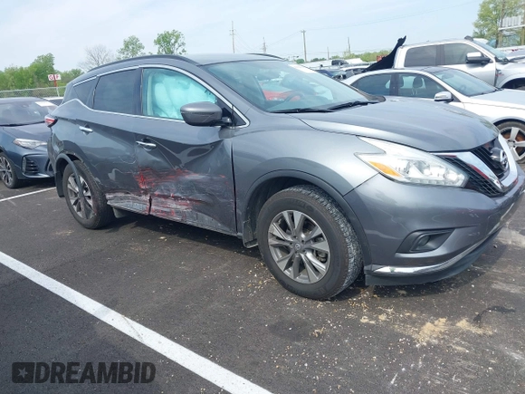 2017 Nissan Murano SV with VIN 5N1AZ2MG5HN193205, listed as a IAAI auction lot 41994619 with 85,509 mi miles. Bid and sale history available at carsss.com. Image 1.