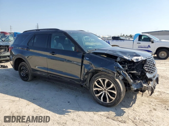 2022 Ford Explorer ST-Line with VIN 1FMSK8KH9NGB05344, listed as a Copart auction lot 45319245 with 25,775 mi miles and Salvage Title. Bid and sale history available at carsss.com. Image 4.