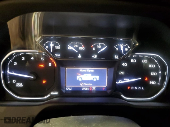 2021 GMC Sierra 1500 AT4 with VIN 1GTP9EEL8MZ447276, listed as a Copart auction lot 45757975 with 70,086 mi miles and Salvage Title. Bid and sale history available at carsss.com. Image 9.