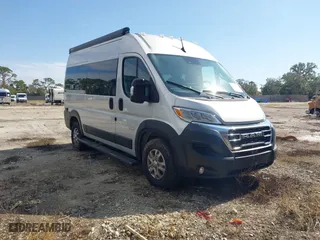 2023 Ram ProMaster Cargo Van with VIN 3C6LRVBG1PE601128, listed as a IAAI auction lot 41249354 with 1 mi miles. Bid and sale history available at carsss.com. Image 1.