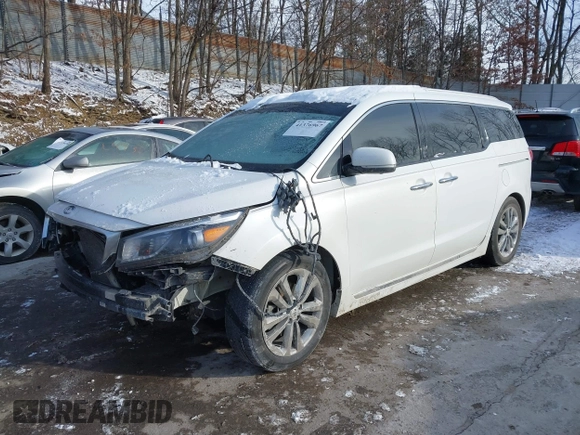 2018 Kia Sedona SX-L with VIN KNDME5C13J6394046, listed as a IAAI auction lot 41376967 with 178,447 mi miles. Bid and sale history available at carsss.com. Image 2.