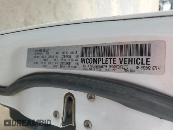 2017 Ram 2500 Tradesman with VIN 3C7WR5HT6HG536778, listed as a Copart auction lot 57519695 with 157,659 mi miles and Clean title. Bid and sale history available at DreamBid. Image 12.