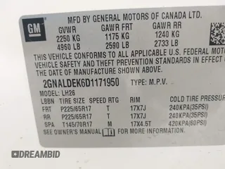 2013 Chevrolet Equinox LT with VIN 2GNALDEK6D1171950, listed as a IAAI auction lot 42109617 with 68,230 mi miles and . Bid and sale history available at DreamBid. Image 9.