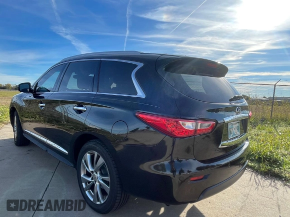 2013 Infiniti JX35 with VIN 5N1AL0MN2DC326710, listed as a Copart auction lot 80642574 with 174,686 mi miles and Clean Title. Bid and sale history available at carsss.com. Image 3.