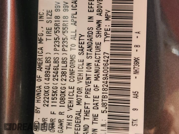 2009 Acura RDX with VIN 5J8TB18249A006427, listed as a Copart auction lot 51389885 with 145,217 mi miles and Salvage Title. Bid and sale history available at carsss.com. Image 14.