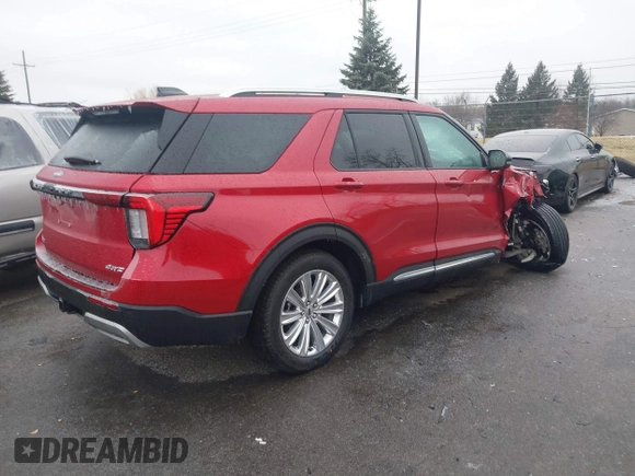 2025 Ford Explorer with VIN 1FMUK8HH3SGA46593, listed as a IAAI auction lot 41509990 with 2,290 mi miles and . Bid and sale history available at DreamBid. Image 4.