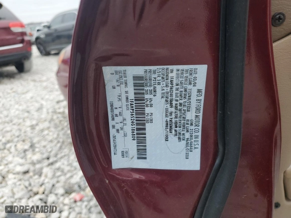 2004 Ford Taurus SEL with VIN 1FAHP56S24G186809, listed as a Copart auction lot 85650954 with 52,820 mi miles and Clean Title. Bid and sale history available at carsss.com. Image 12.