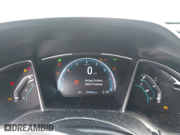 2019 Honda Civic Sedan EX with VIN 19XFC1F36KE206085, listed as a IAAI auction lot 41208449 with 79,860 mi miles. Bid and sale history available at carsss.com. Image 7.